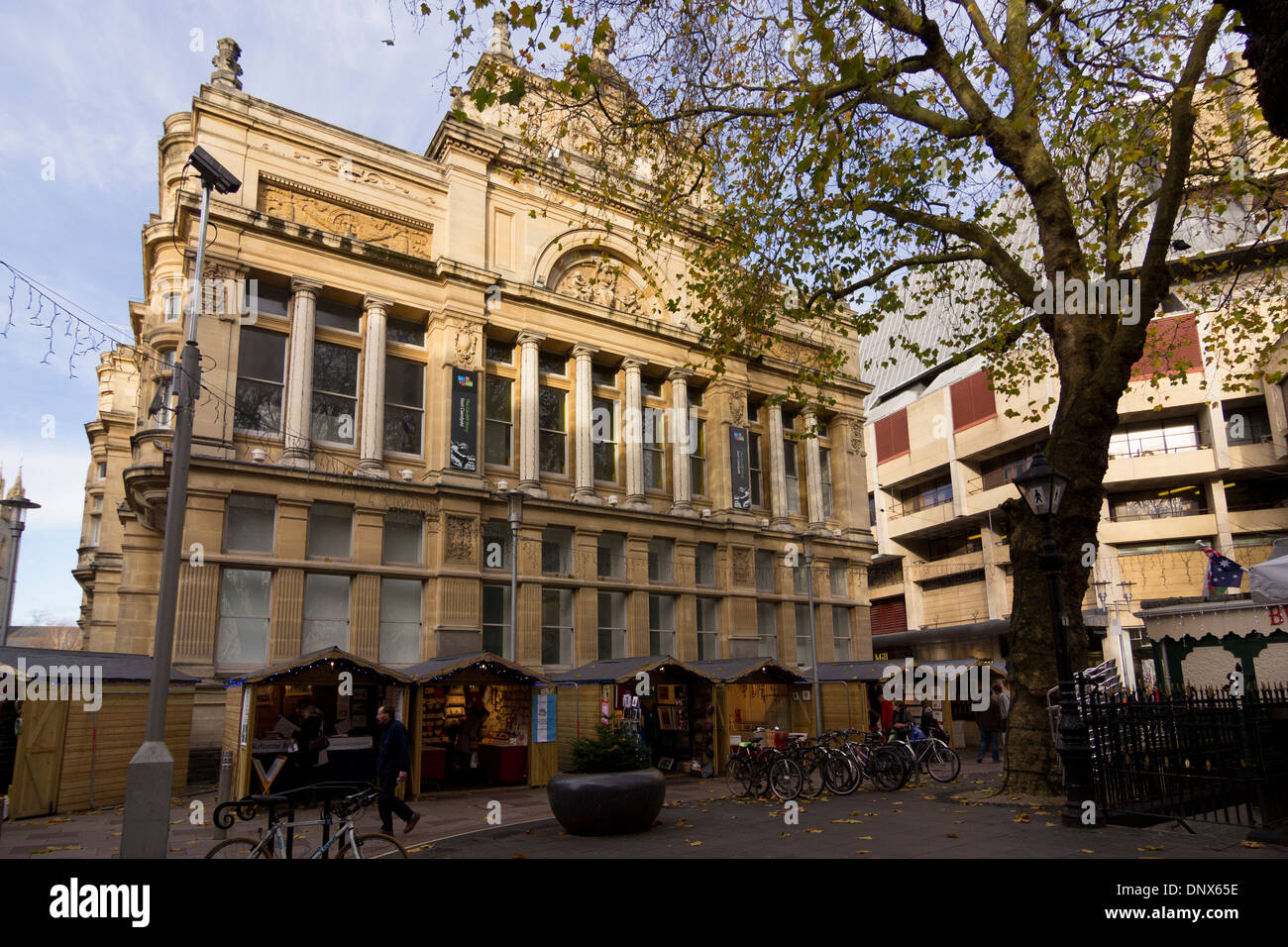 4 Dic 2013 - Cardiff, Galles, UK: la vecchia libreria o Cardiff Free Library edificio sulla Hayes, Foto Stock