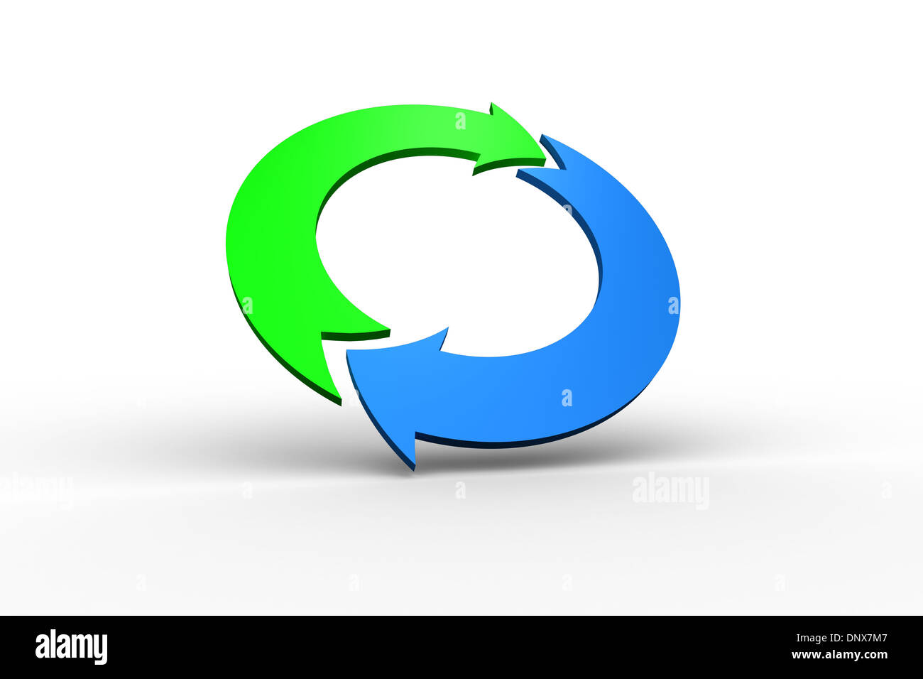 Blu e verde cerchio freccia Foto Stock