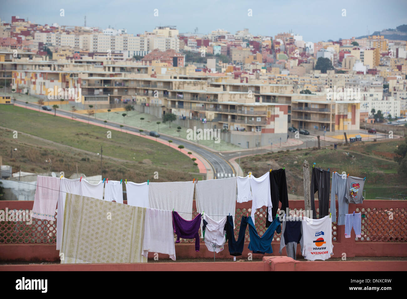 Principe musulmano, quartiere della periferia di Ceuta, Spagna, Africa nord-occidentale. Foto Stock