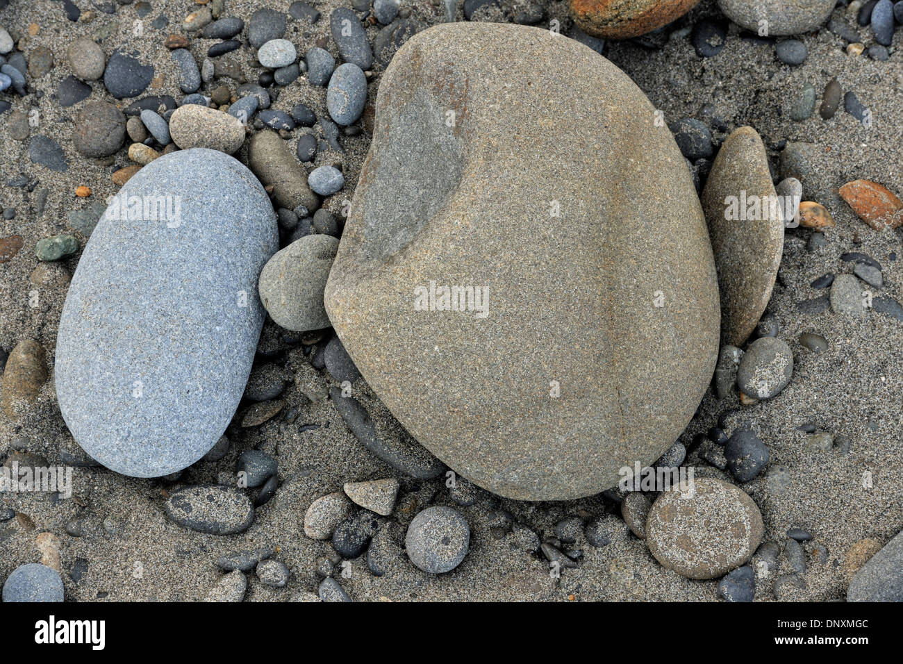 Pietre levigate Ontario Ruby Beach a bassa marea, il Parco Nazionale di Olympic, Washington, Stati Uniti d'America Foto Stock