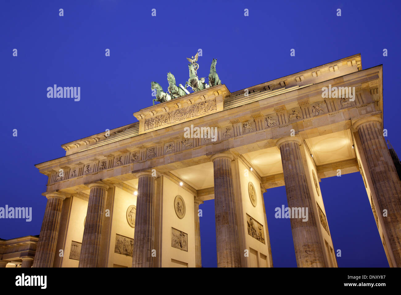 La Porta di Brandeburgo, Berlino, Germania Foto Stock