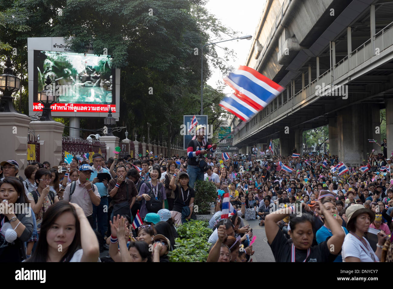 Anti contestatori del governo di Bangkok in Thailandia Foto Stock