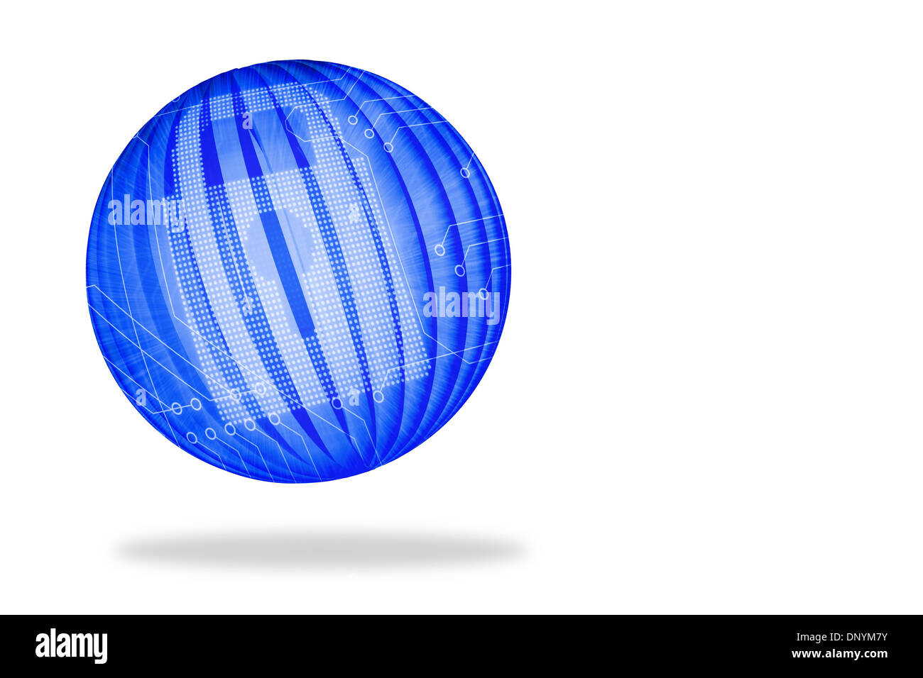 Serratura digitale su schermo astratto Foto Stock