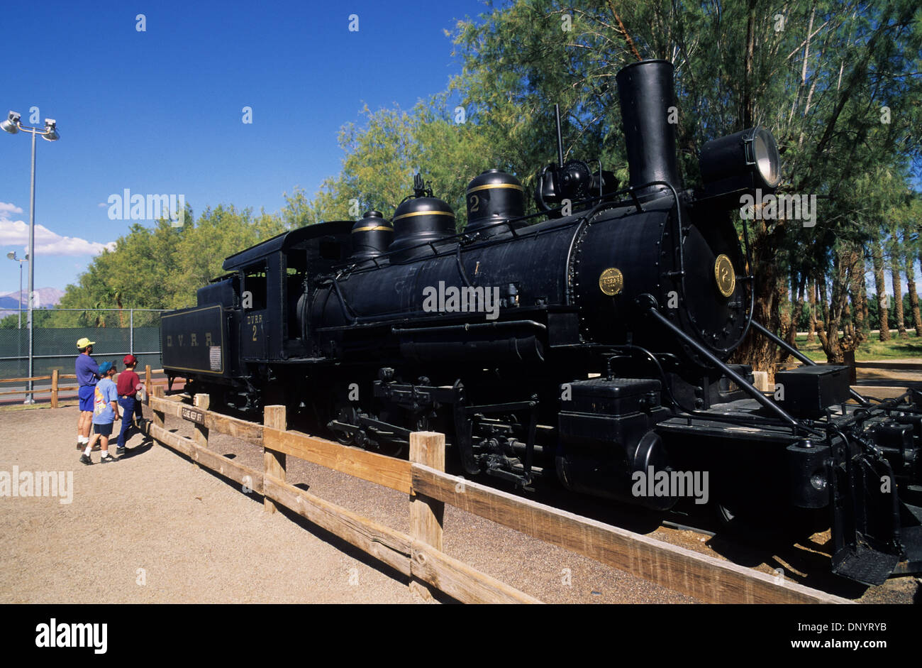 Elk248-1083 California, Parco Nazionale della Valle della Morte, il Museo di borace, Death Valley motore RR Foto Stock