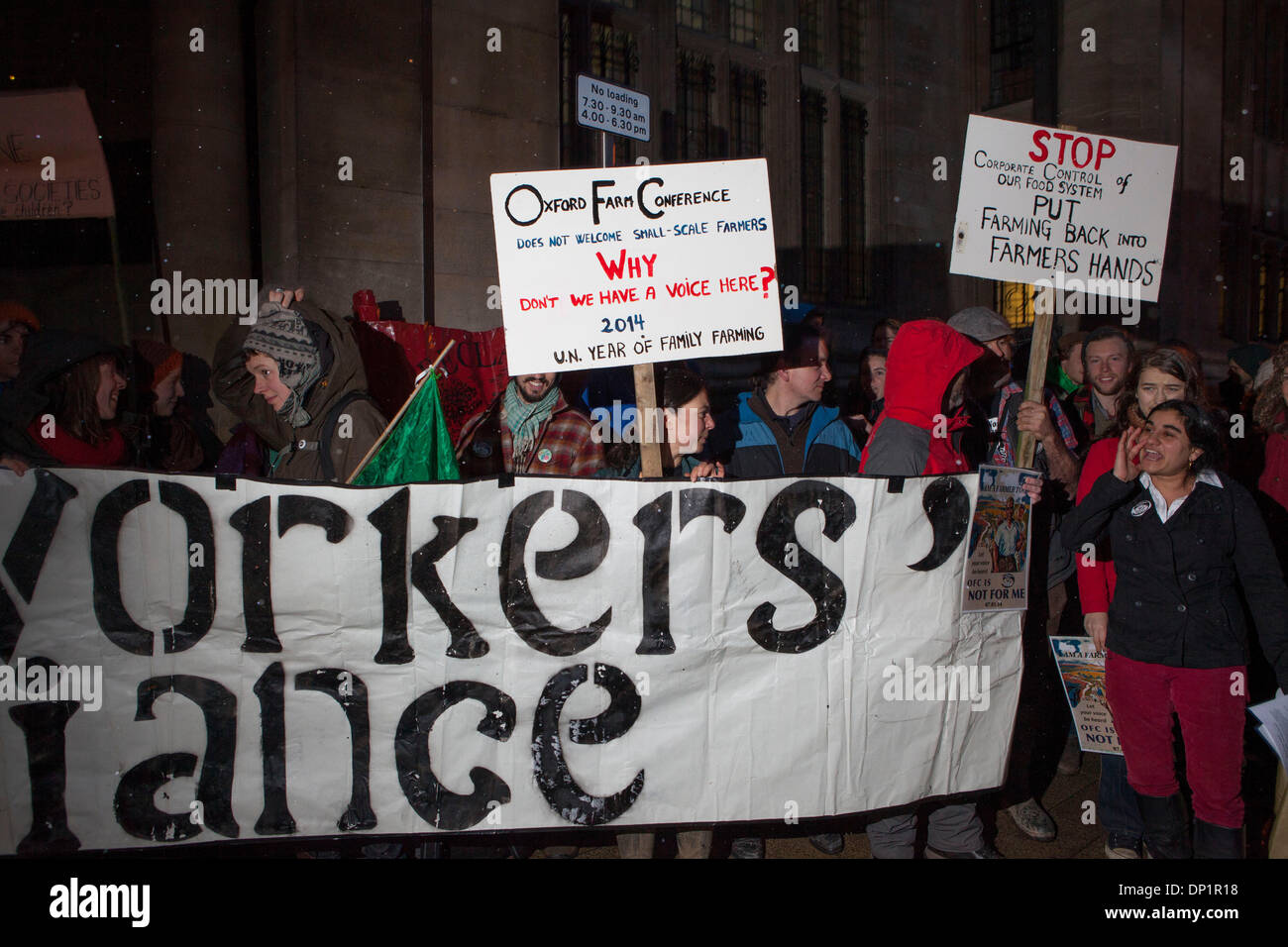 Landworkers Alliance introduce i piccoli agricoltori all attenzione dei grandi Agri azienda di Oxford Farming Conference Foto Stock