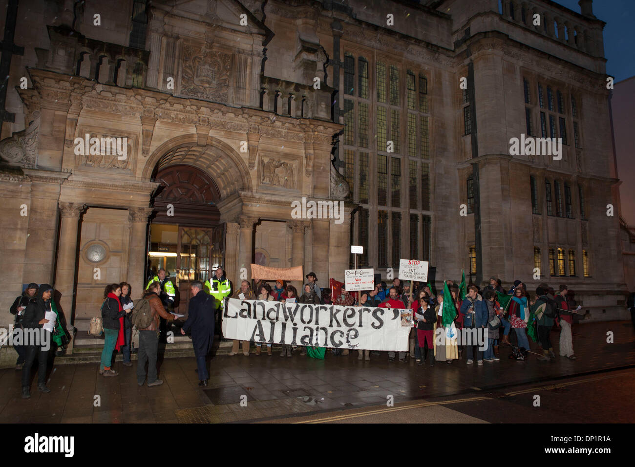 Landworkers Alliance introduce i piccoli agricoltori all attenzione dei grandi Agri azienda di Oxford Farming Conference Foto Stock