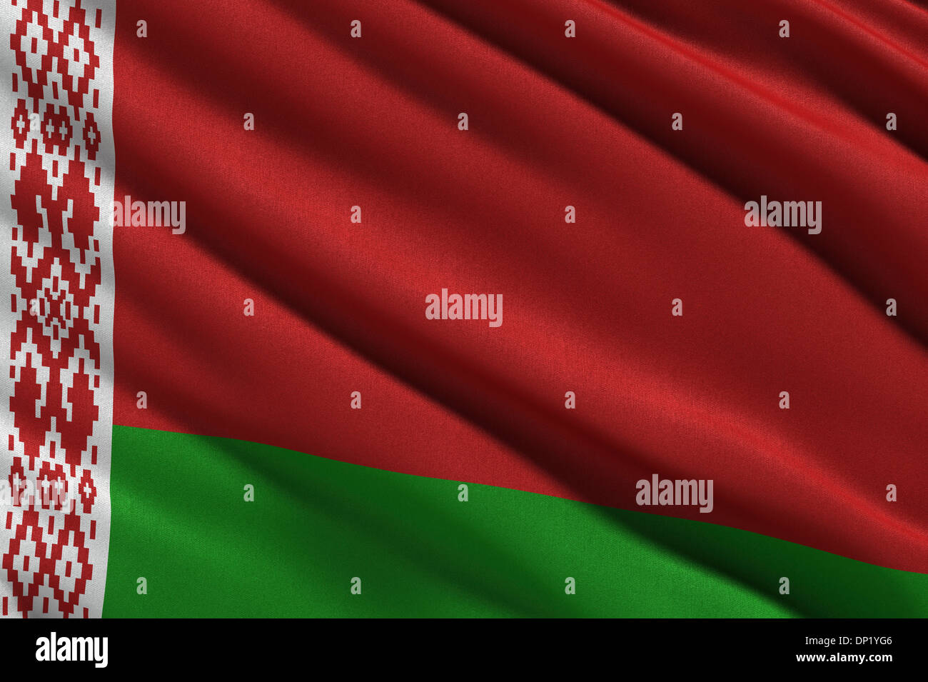 Bandiera della Bielorussia sventolare nel vento Foto Stock