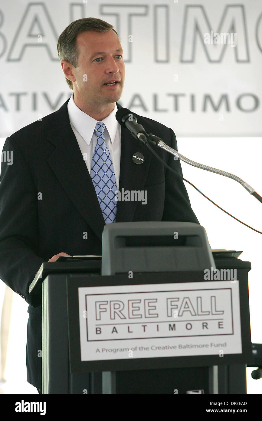 Maggio 31, 2006; Baltimore, MD, Stati Uniti d'America; Baltimore Sindaco della città Martin O'MALLEY parla nel corso di una conferenza stampa per annunciare la "Caduta libera' eliminando il programma Art Museum tasse di iscrizione per la partecipazione Area di Baltimora musei. Credito: foto di James Berglie/ZUMA premere. (©) Copyright 2006 da James Berglie Foto Stock