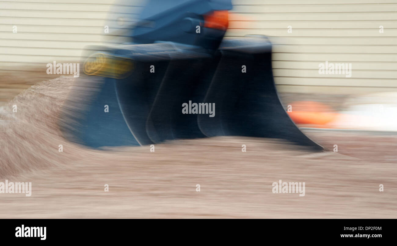 Industria edile UK, impianti a lavorare su un Midlands sito in costruzione Foto Stock