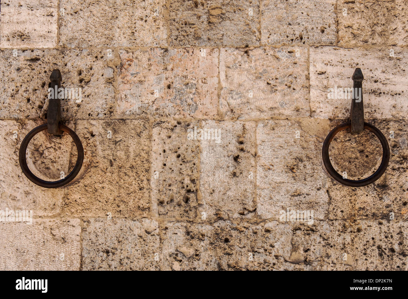 Il vecchio cavallo gancio sulla parete di Siena, Italia Foto Stock