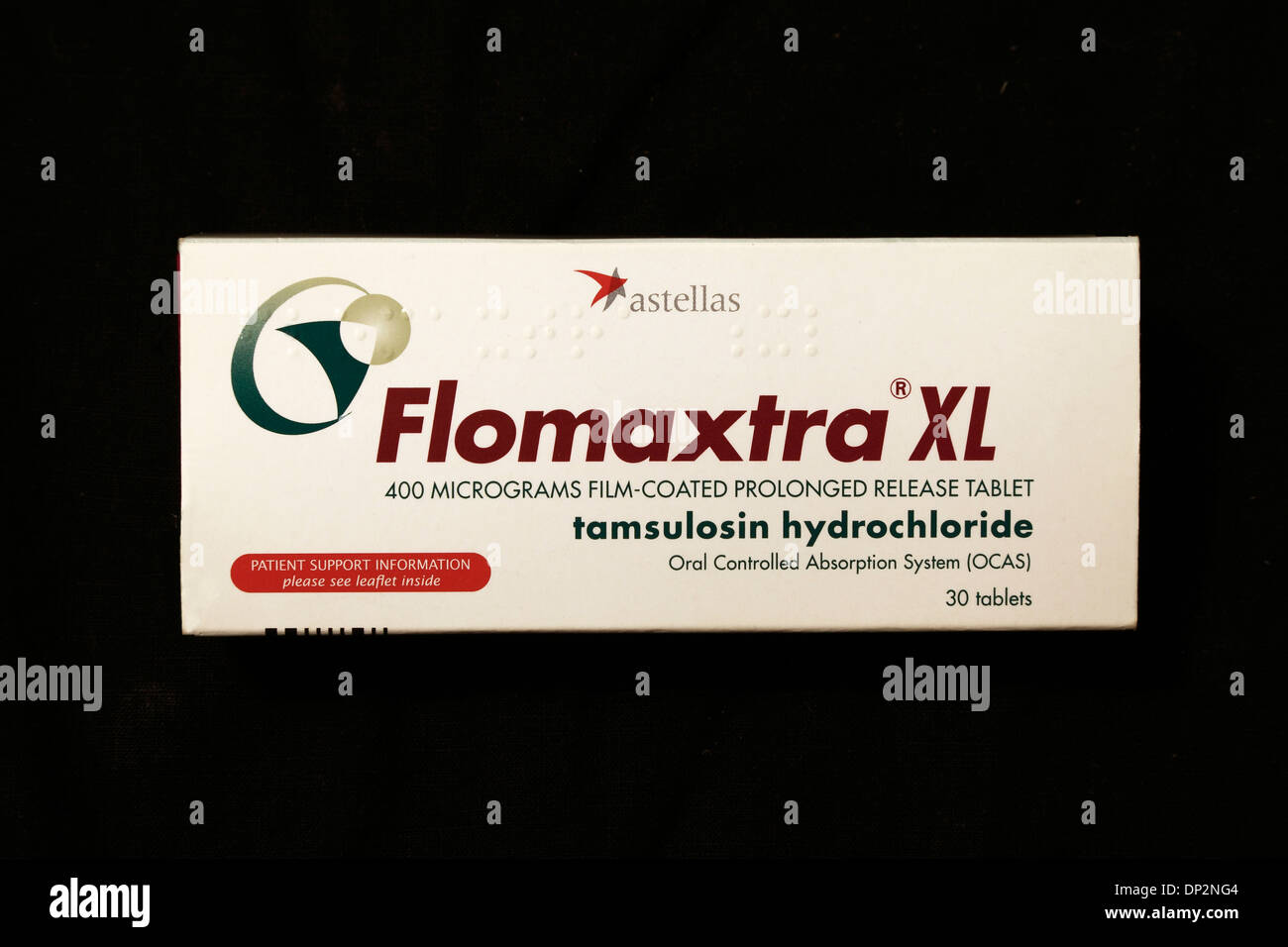 Flomaxtra XL 400mg compresse, tamsulosina cloridrato, pack, tablet 400 mg prescritti farmaci medicina farmaco prescrizione di farmaci Foto Stock