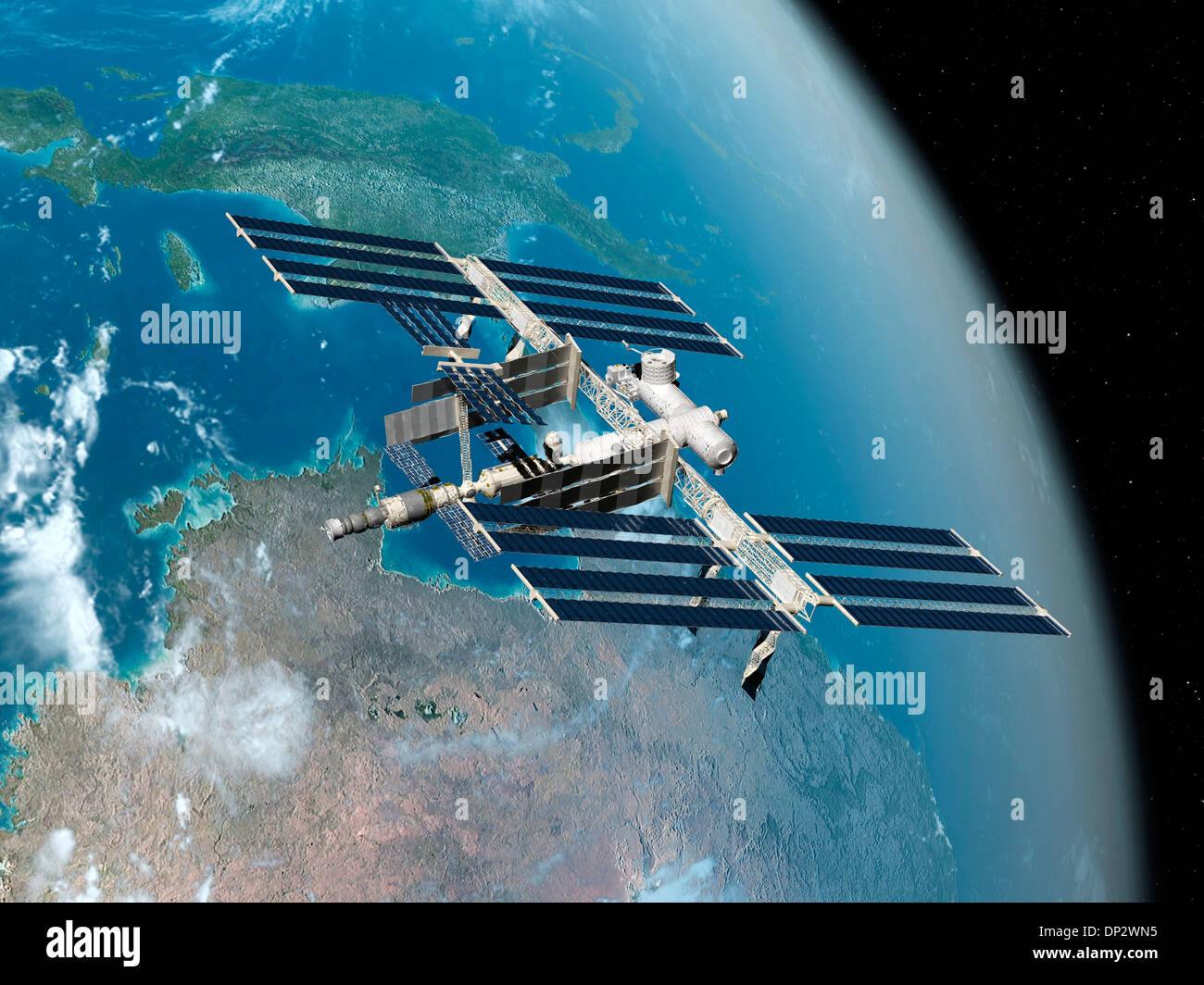 La Stazione Spaziale Internazionale, artwork Foto Stock