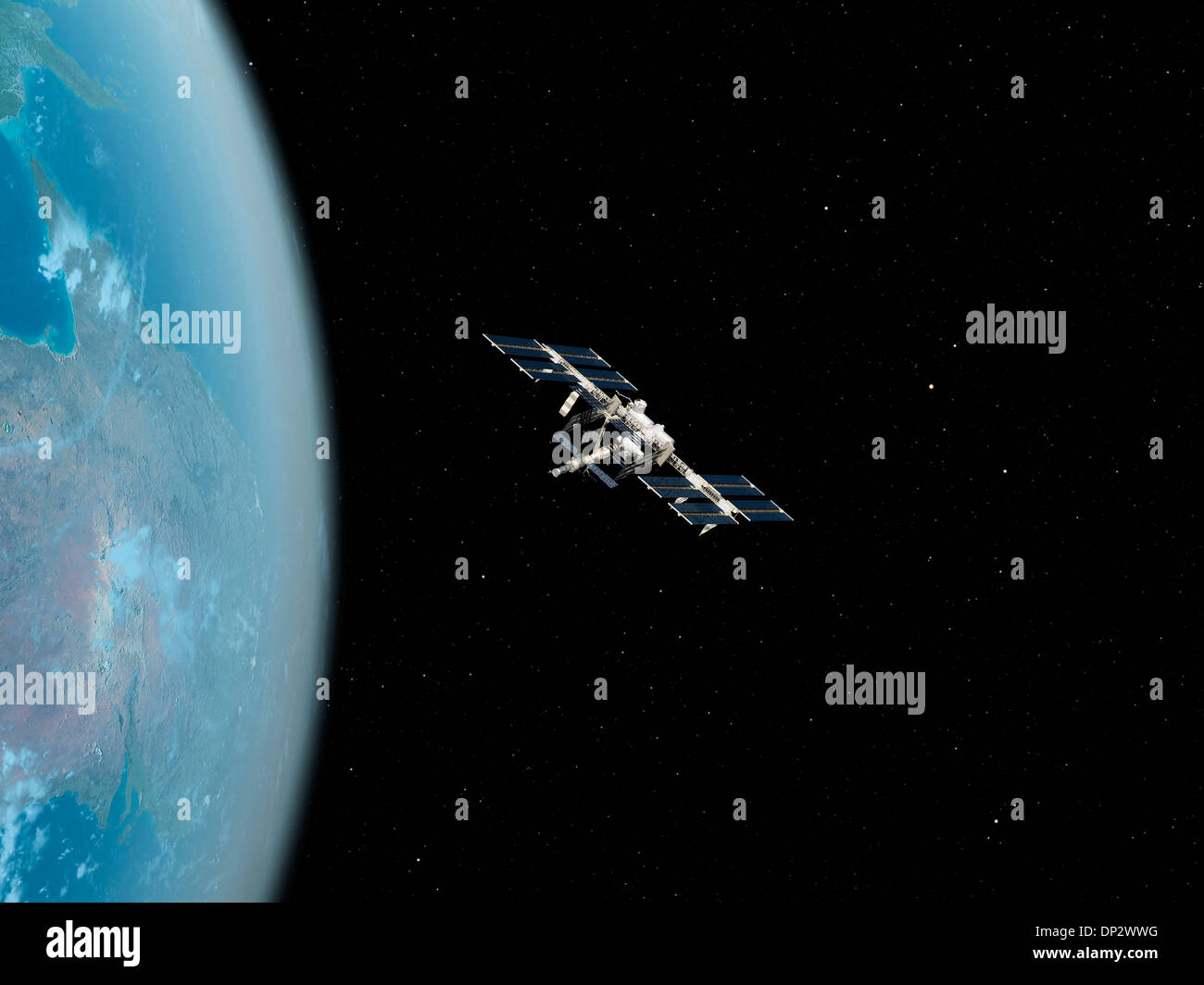 La Stazione Spaziale Internazionale, artwork Foto Stock