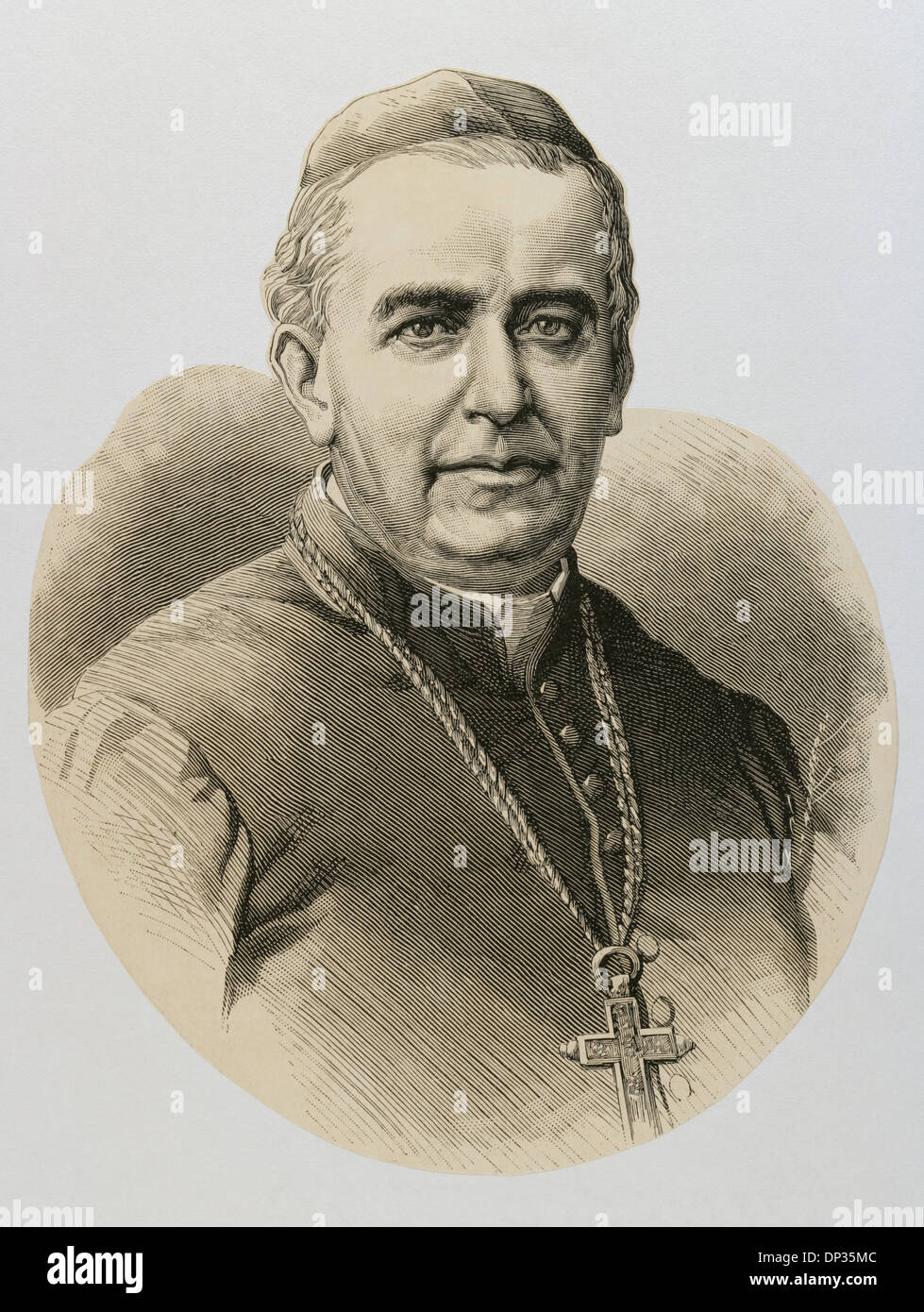 Pelagio Antonio de Labastida Davalos (1816-1891). Prelato messicano e avvocato. Incisione. Foto Stock