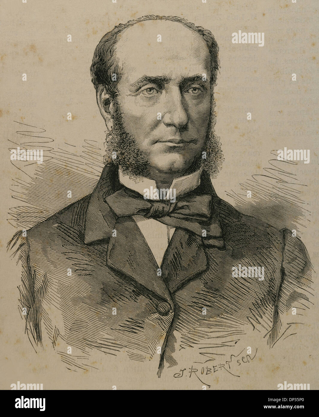 Felix Lambrecht (1819-1871). Uomo politico francese. Incisione di J. Robertson en la illustrazione, Journal Universel, 1871. Foto Stock