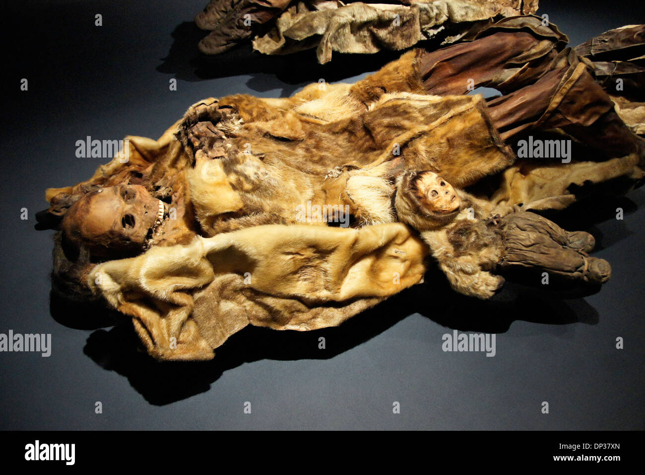 Mummie di Qilakitsoq in Groenlandia Museo Nazionale, Nuuk, Groenlandia Foto Stock