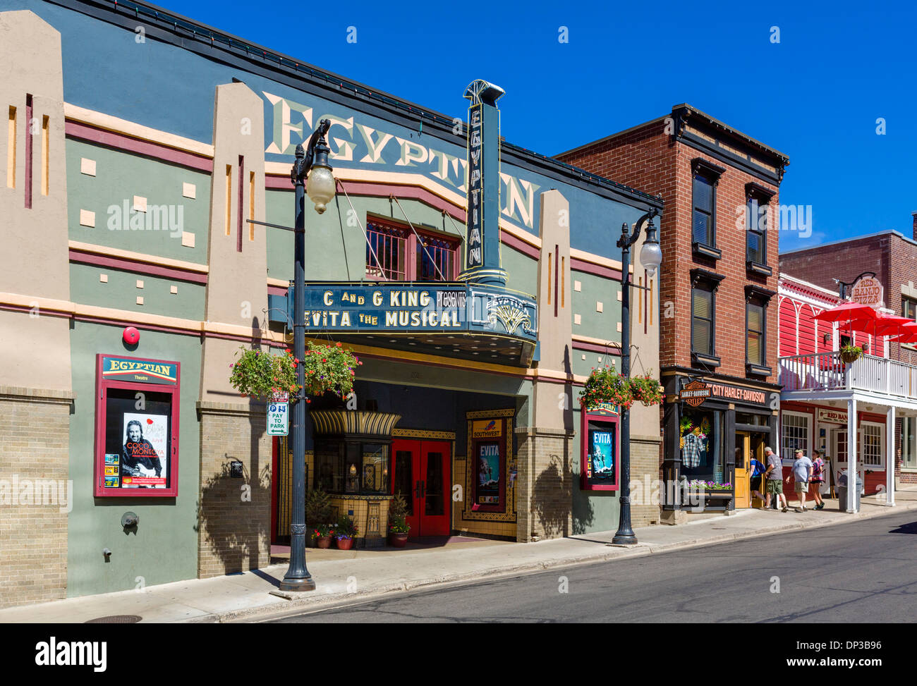 Teatro egiziano sulla strada principale nel centro di Park City, Utah, Stati Uniti d'America Foto Stock