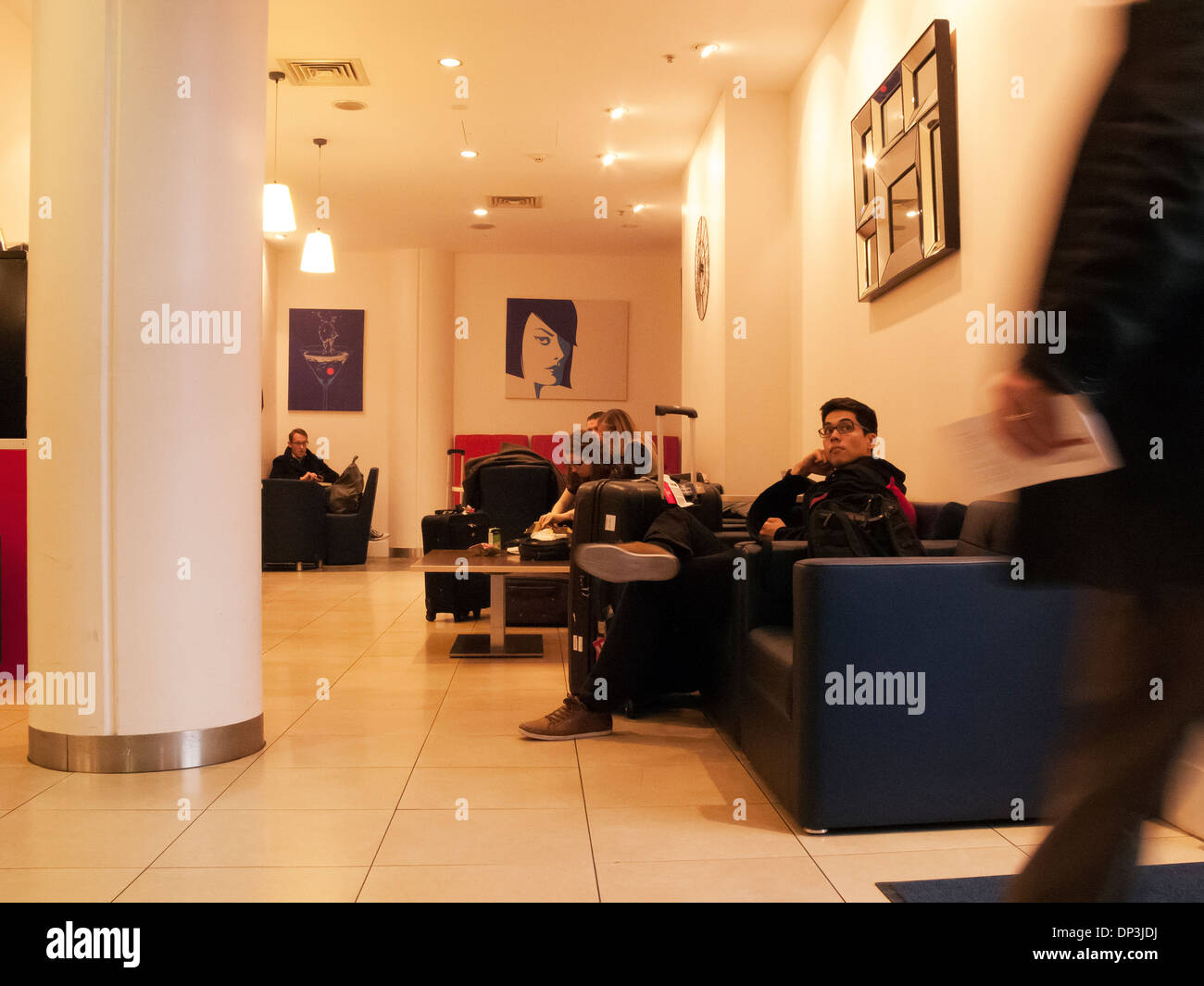 First Class Lounge, St Pancras International Station, Londra Foto Stock