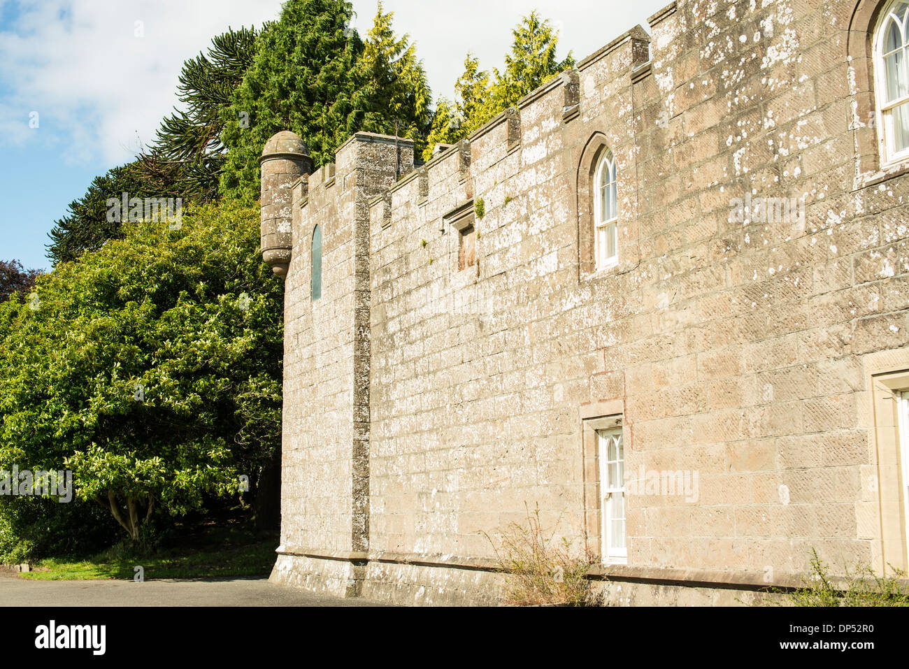 Balloch Castle parete, Scozia Foto Stock