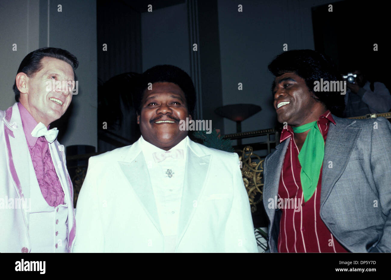 9 maggio 2006 - F233.Jerry Lee Lewis, Fats Domino e James Brown. 1986(Immagine di credito: © Globo foto/ZUMAPRESS.com) Foto Stock