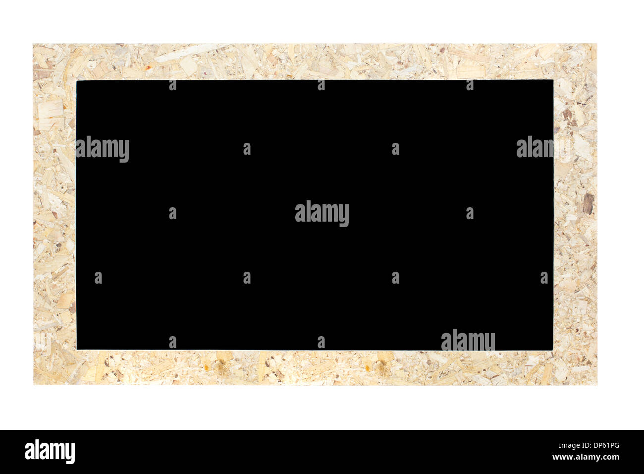 Riciclaggio legno cornice immagine isolata su bianco. Foto Stock