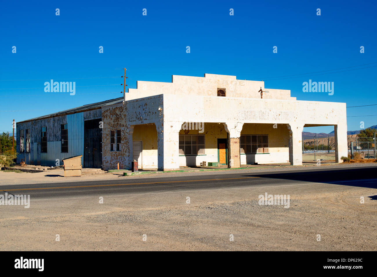 Edificio abbandonato nella Death Valley Junction, California Foto Stock