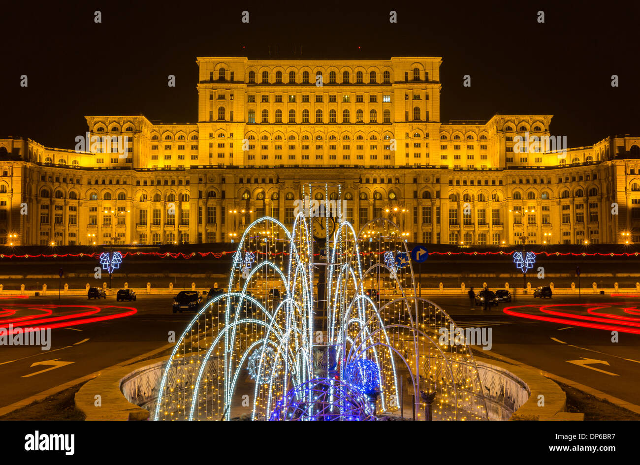Il Palazzo del Parlamento a Bucarest, Romania Foto Stock