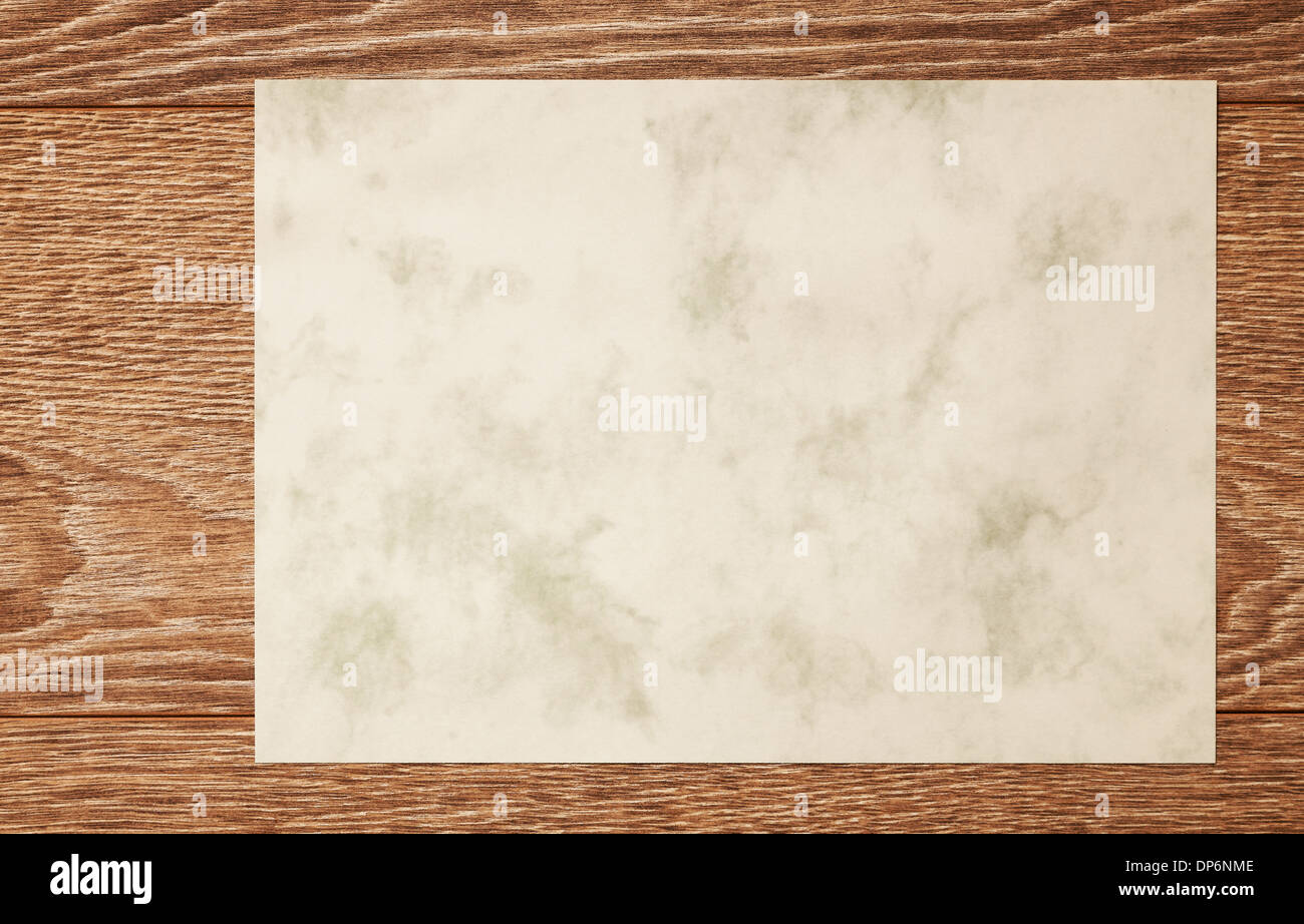 La texture asse di legno e la scheda carta bianca Foto Stock