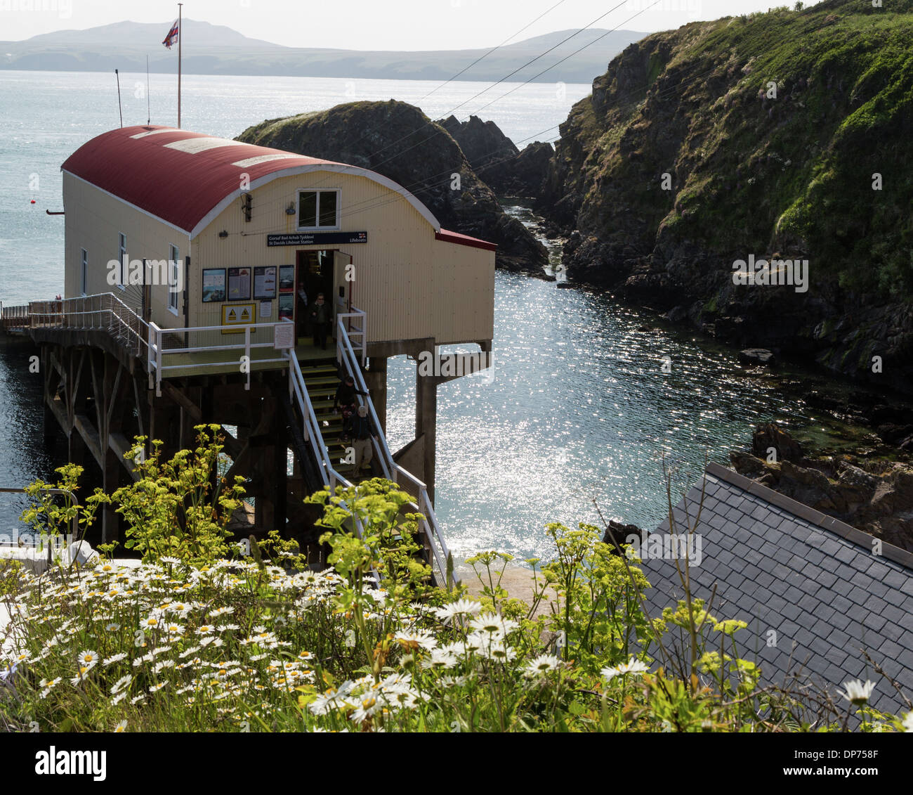 St Davids scialuppa di salvataggio stazione, Galles Foto Stock