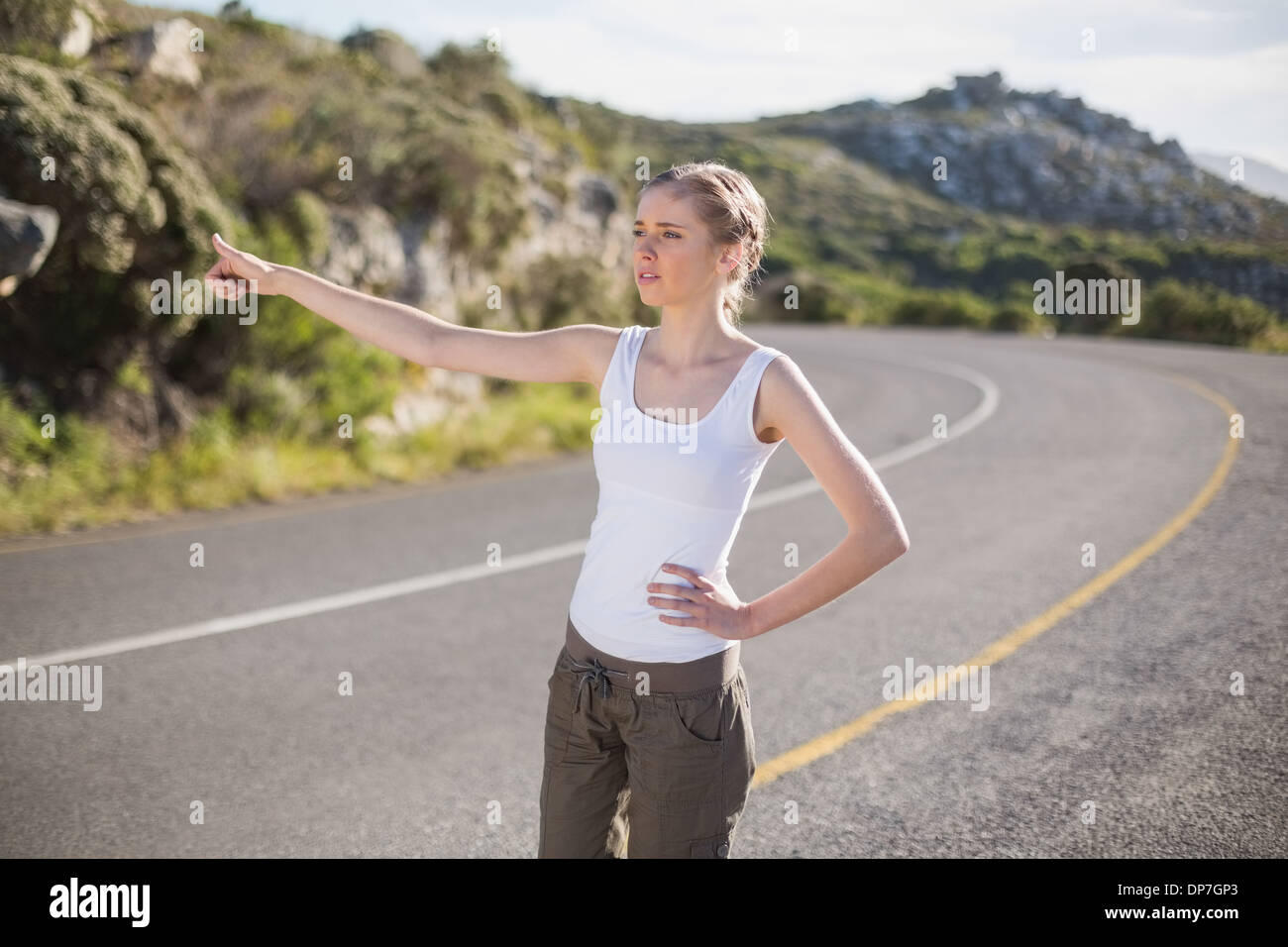 La donna a filamento lift Foto Stock