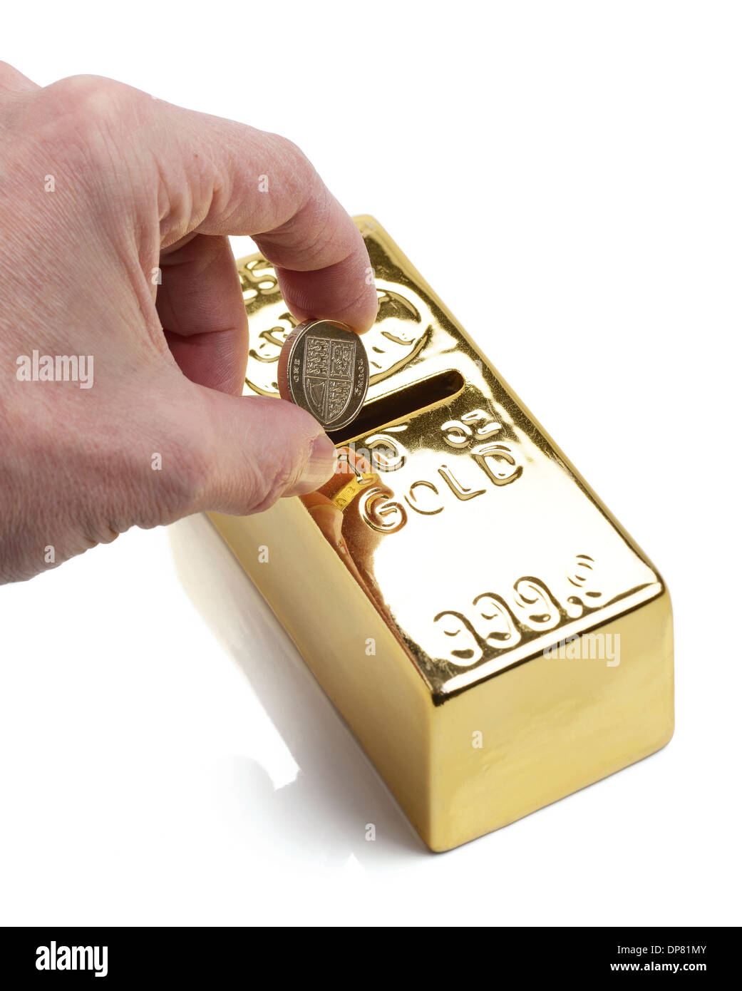 Investire denaro in oro Foto Stock