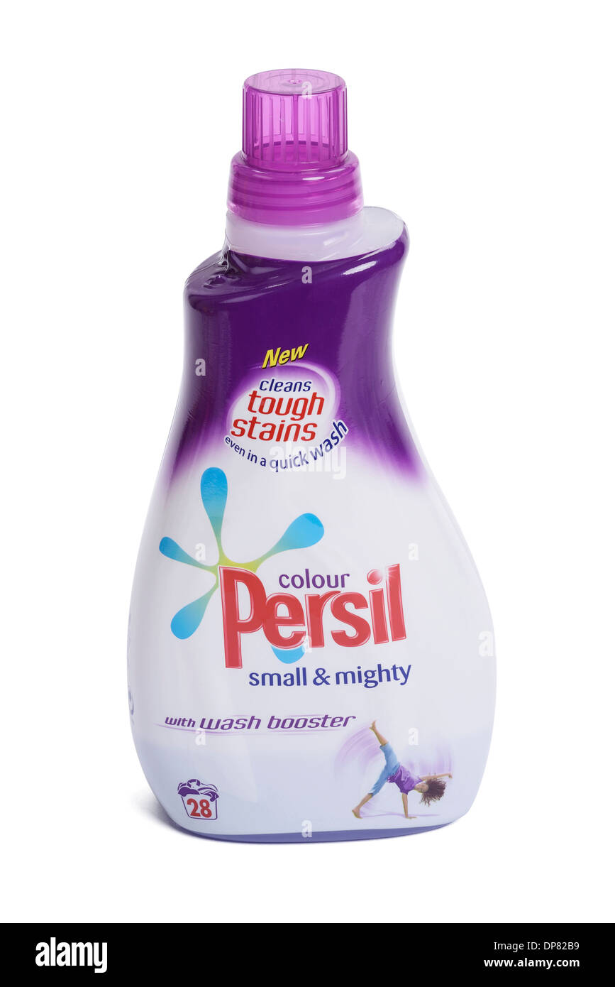Bottiglia di plastica di colore Persil servizio lavanderia liquido di lavaggio Foto Stock