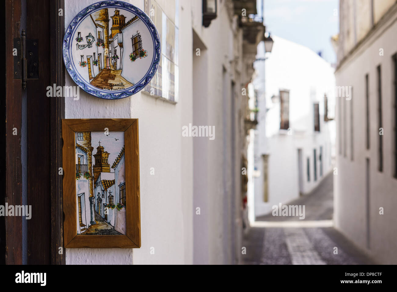 Negozio di articoli da regalo a bianche città dell'Andalusia, Arcos de la Frontera Foto Stock