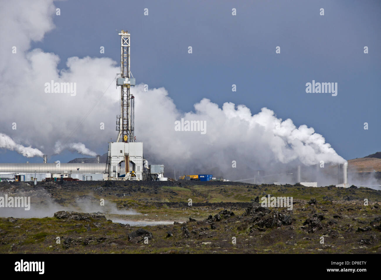 Stazione Elettrica Geotermica, penisola di Reykjanes, Islanda Foto Stock