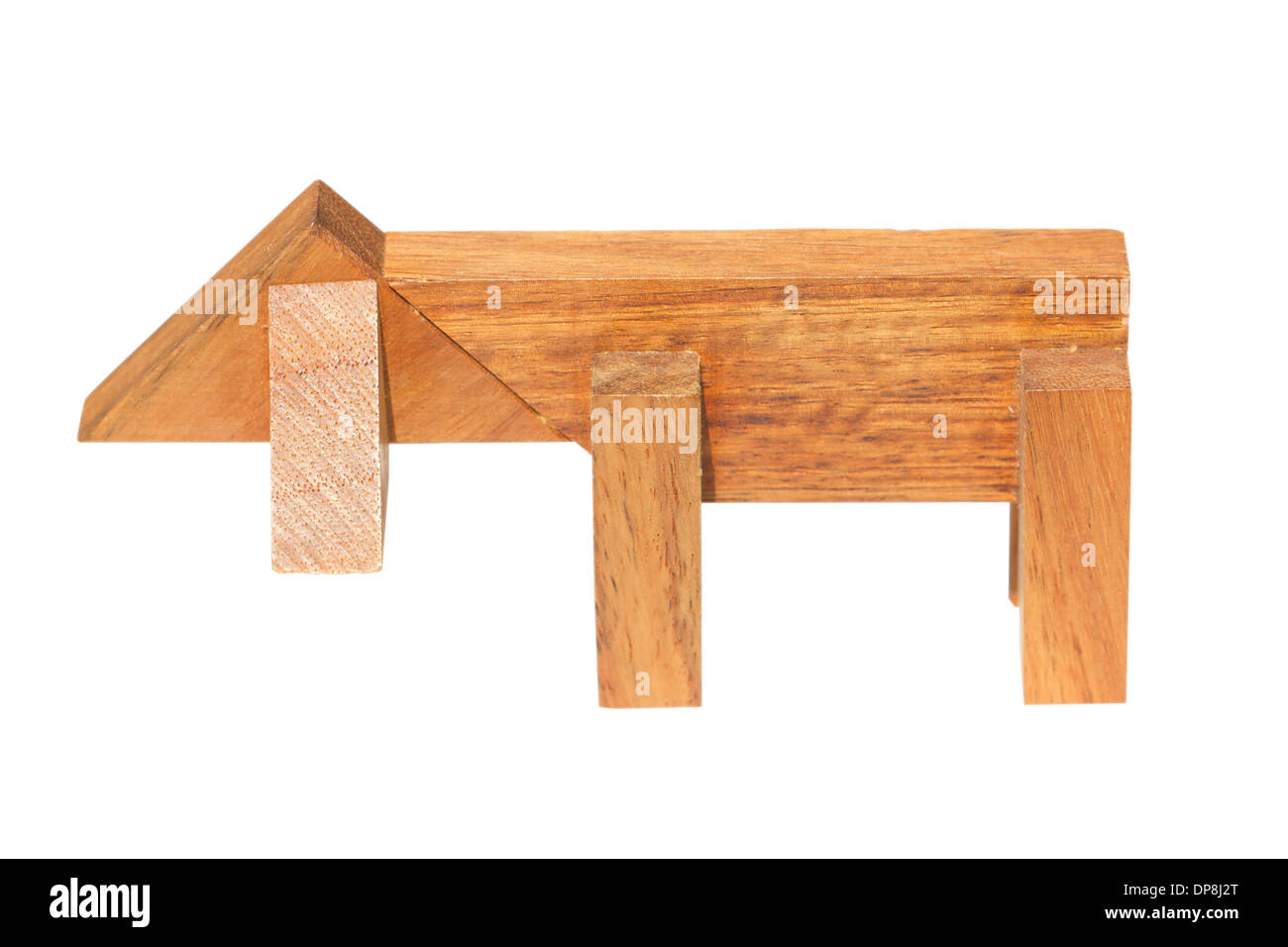 Cane giocattolo di legno per bambini. Foto Stock