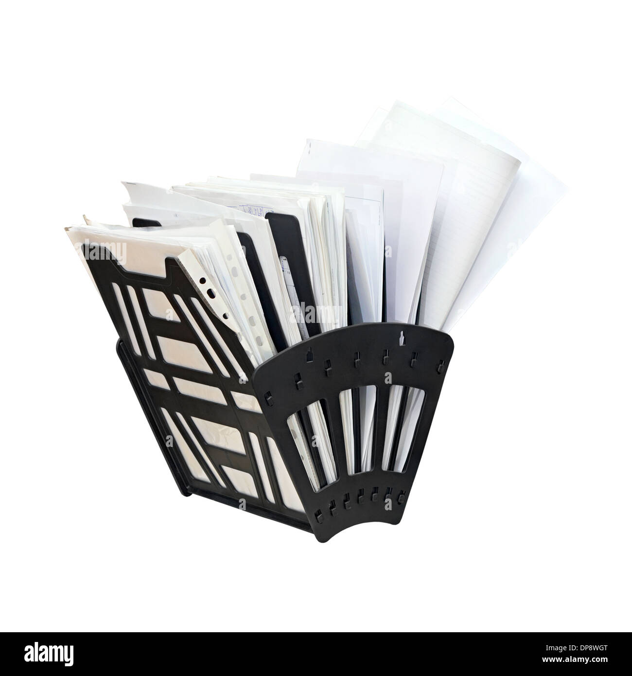 Supporto per la carta da ufficio isolato su sfondo bianco Foto Stock