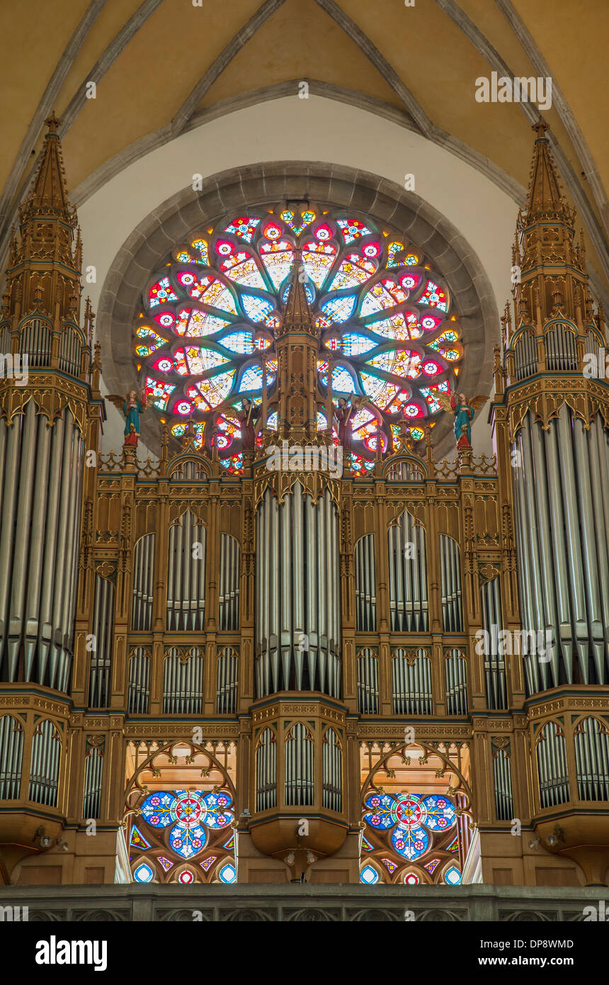 Interno della Basilica di St Egidius, Bardejov (Patrimonio Mondiale dell'UNESCO), la regione di Presov, Slovacchia Foto Stock