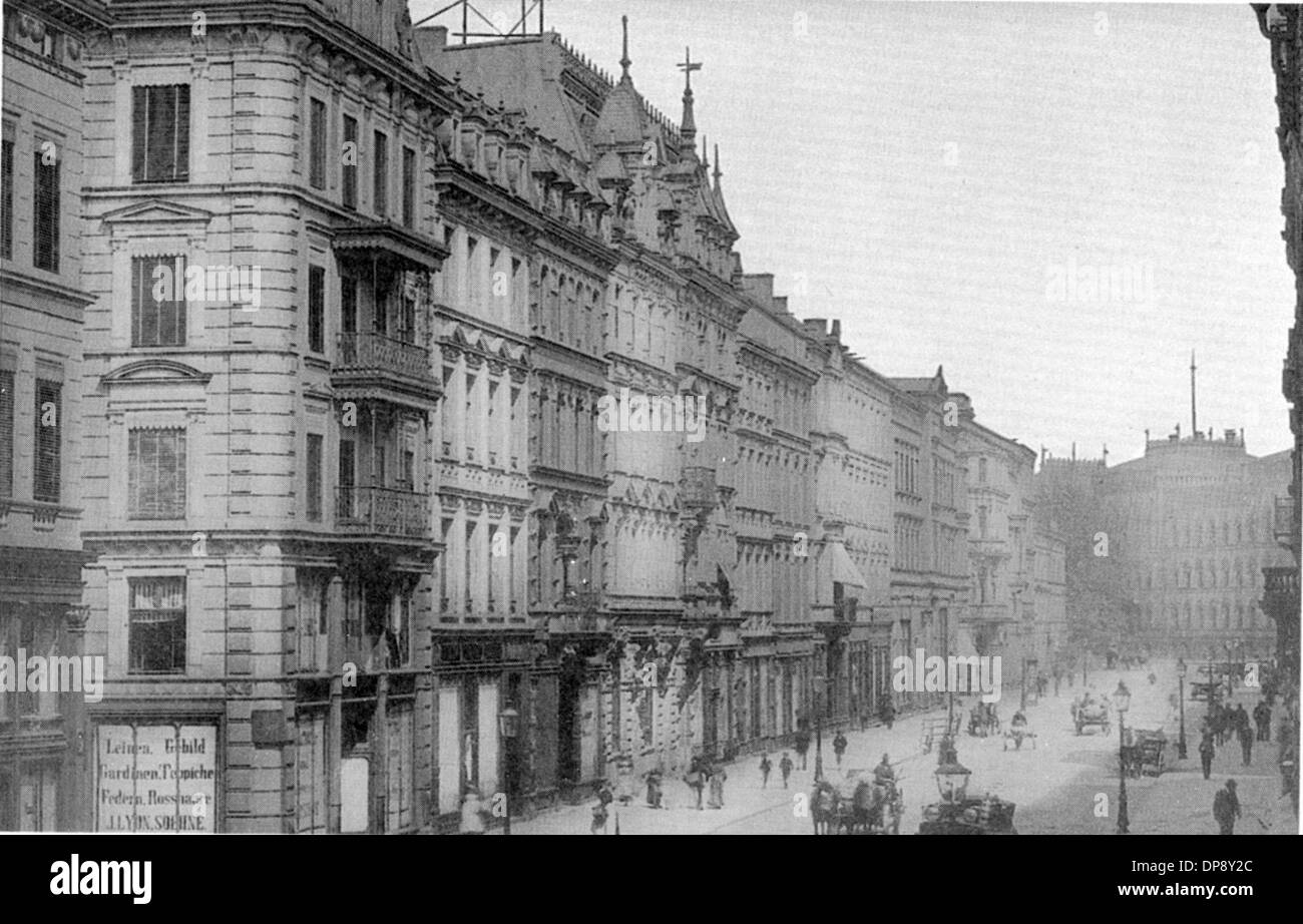 Il sud della fila di case sulla Bahnhofstrasse di Saarbruecken intorno al 1893. Foto: Becker&Bredel +++(c) dpa - Relazione+++ Foto Stock