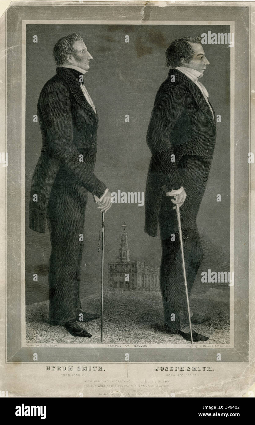 Giuseppe e Hiram Smith, pionieri di Mormonism Foto Stock