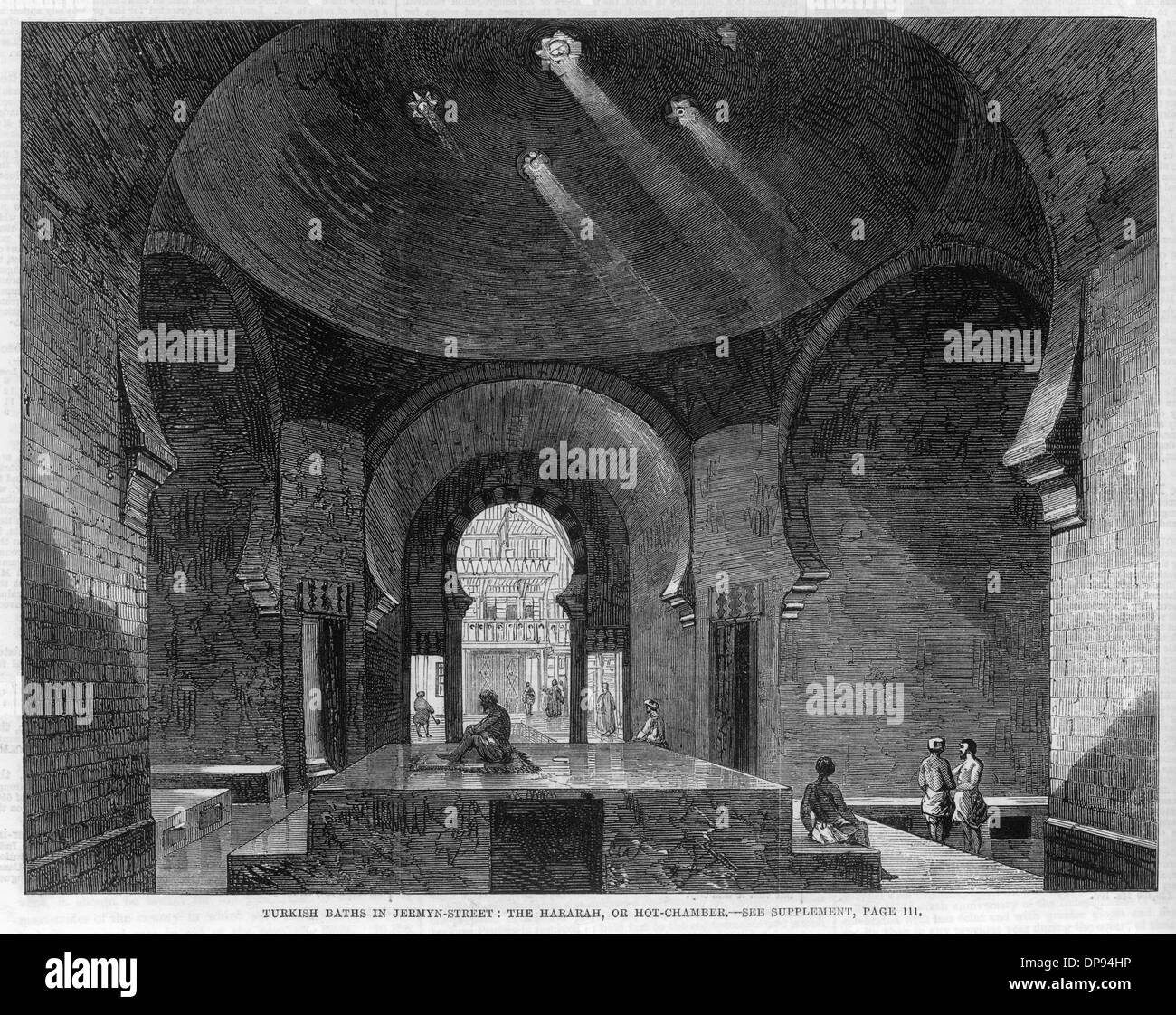 Bagno turco interno, Jermyn Street Londra 1862 Foto Stock