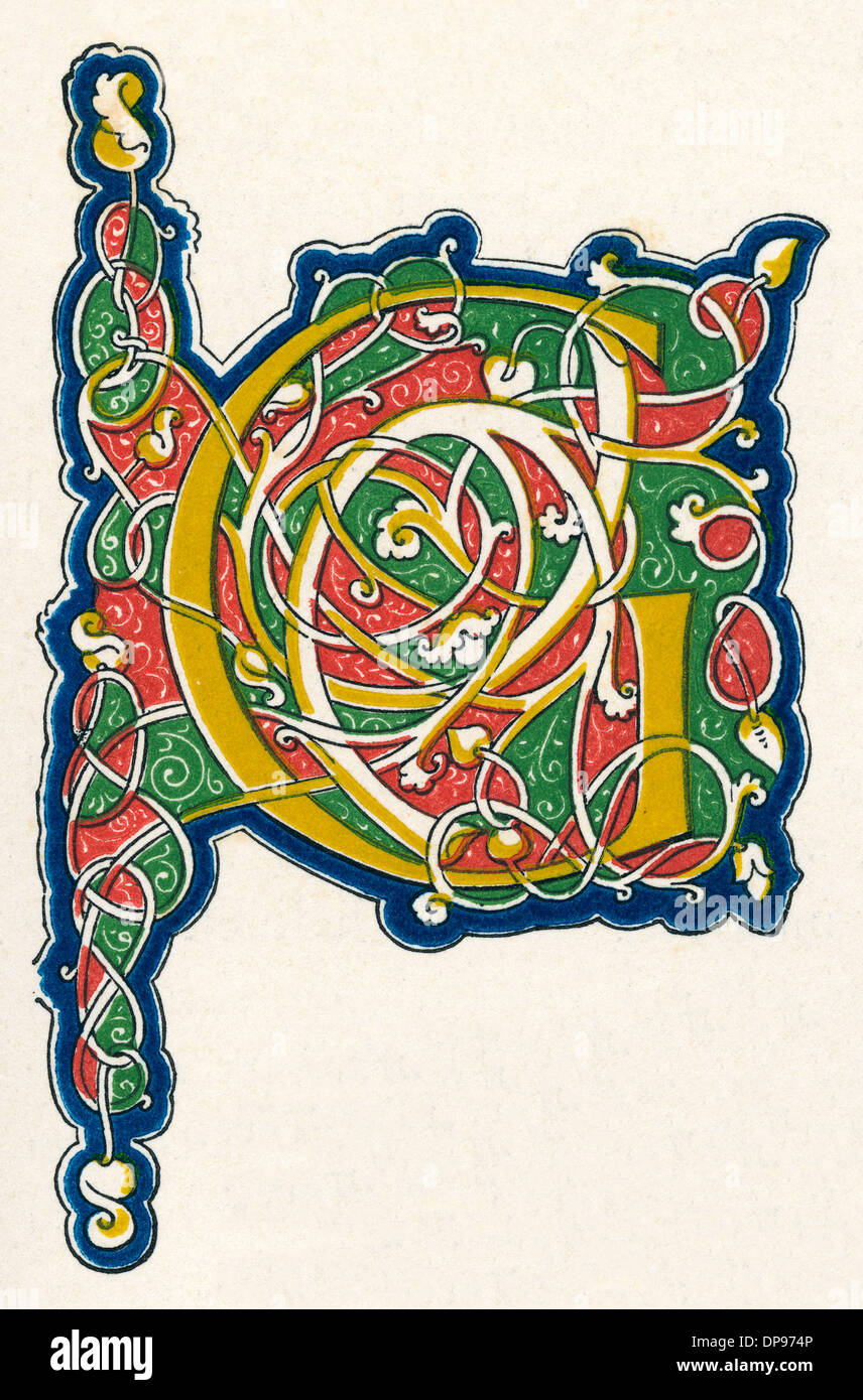 Illuminata lettera G Foto Stock