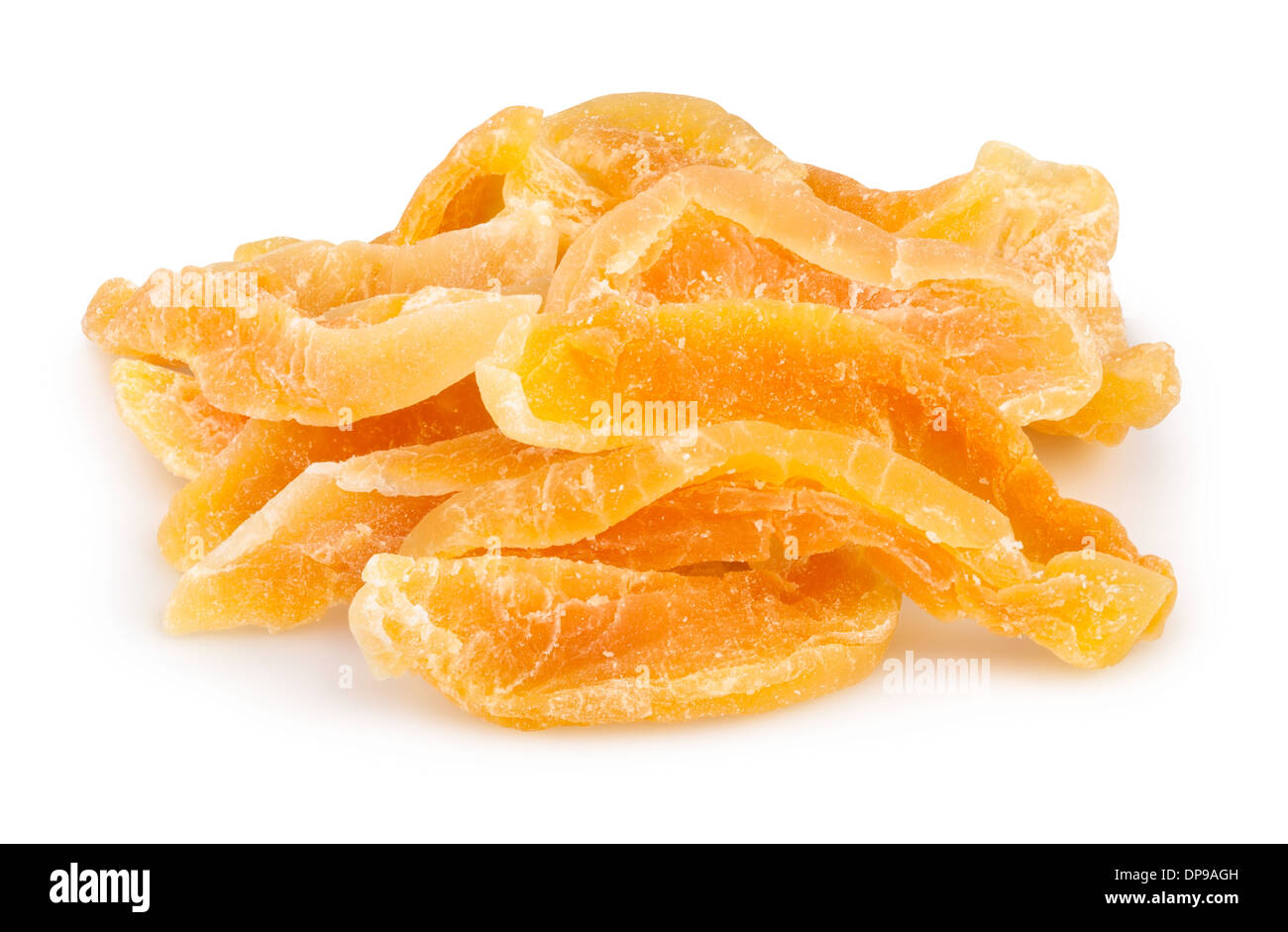 Melone candito isolato di heap su bianco Foto Stock