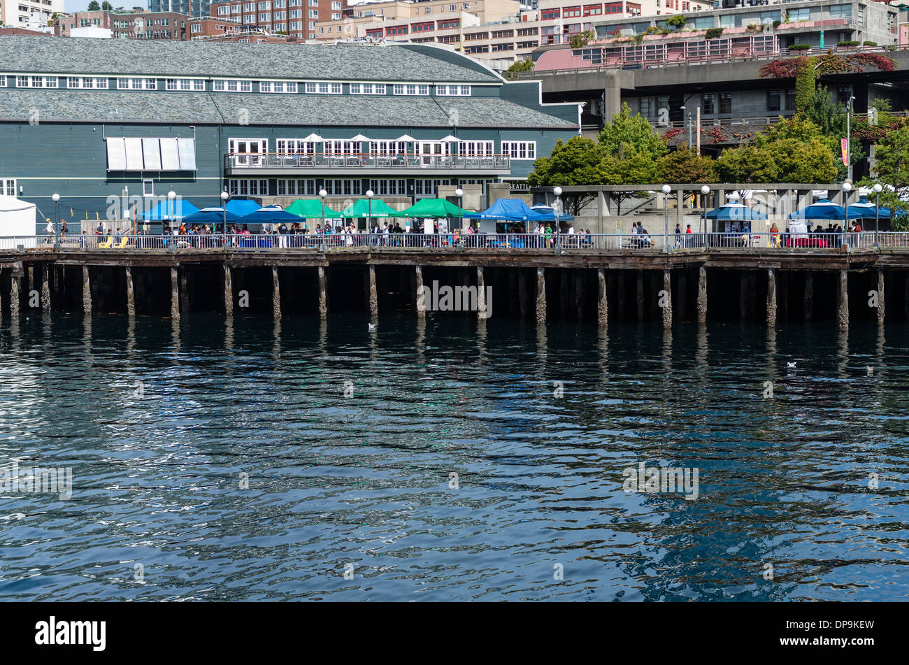 L'Aquarium di Seattle sul molo del porto di Seattle. Seattle, Washington Foto Stock