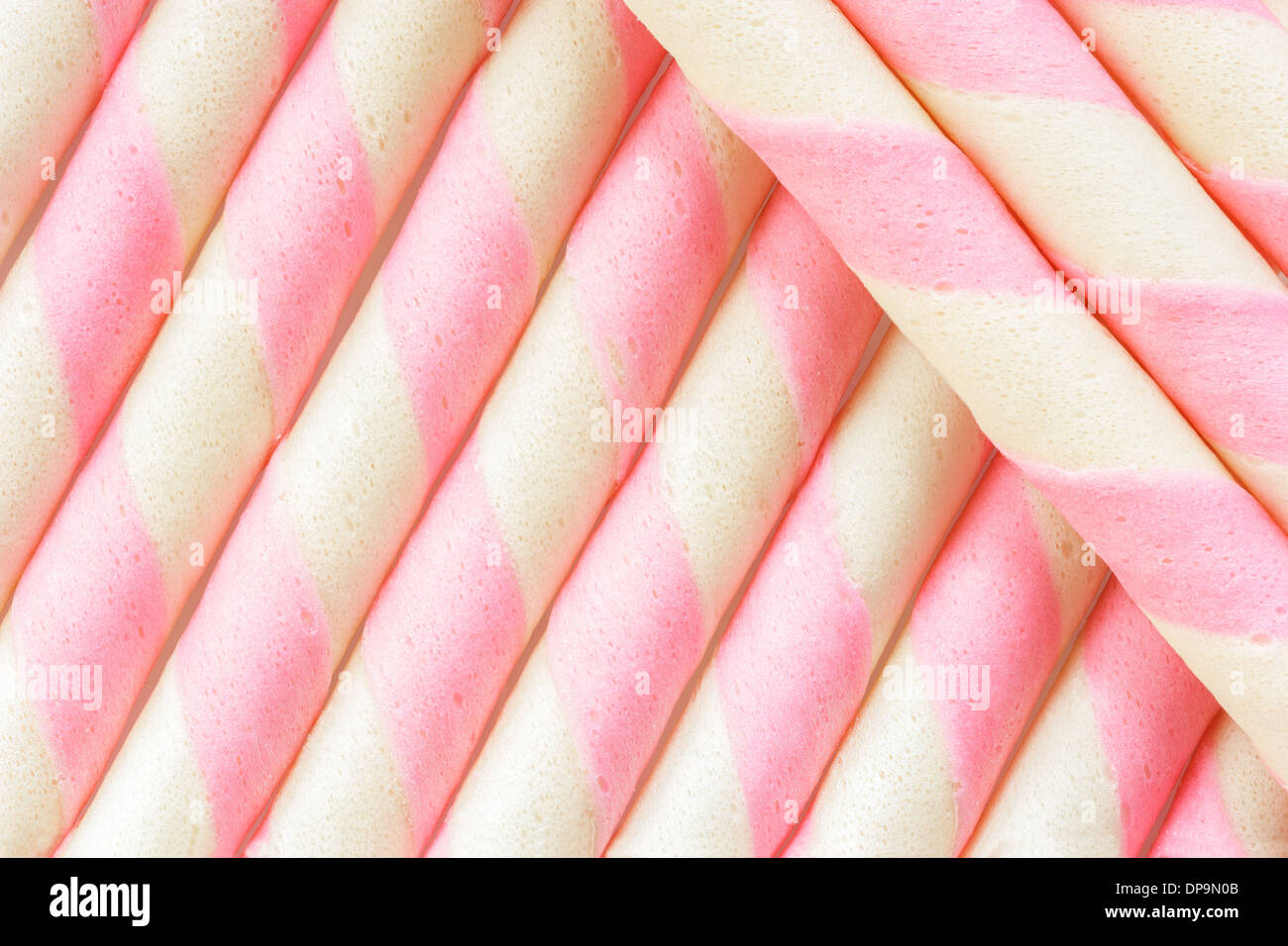 Closeup Striscia rosa di cialda sfondo . Foto Stock