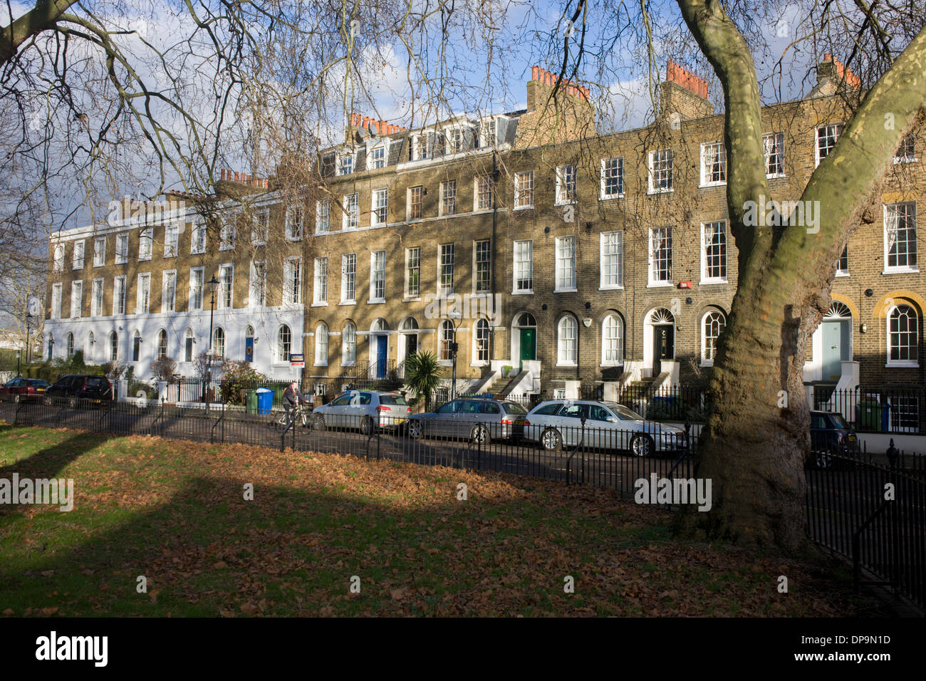 Addington Square, un georgiano e reggenza piazza giardino a Camberwell in London Borough di Southwark. Foto Stock