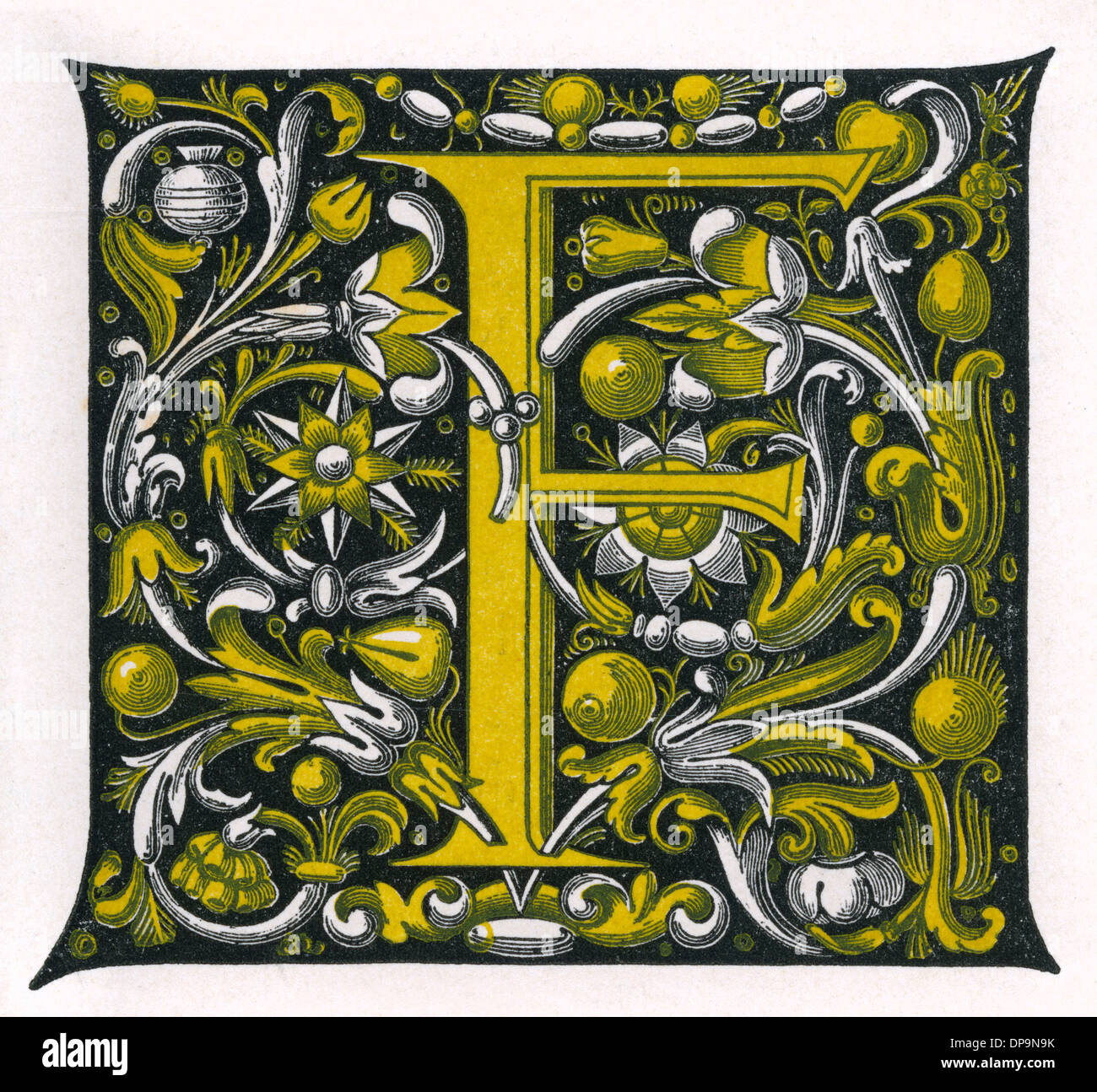 Accesa la lettera F Foto Stock