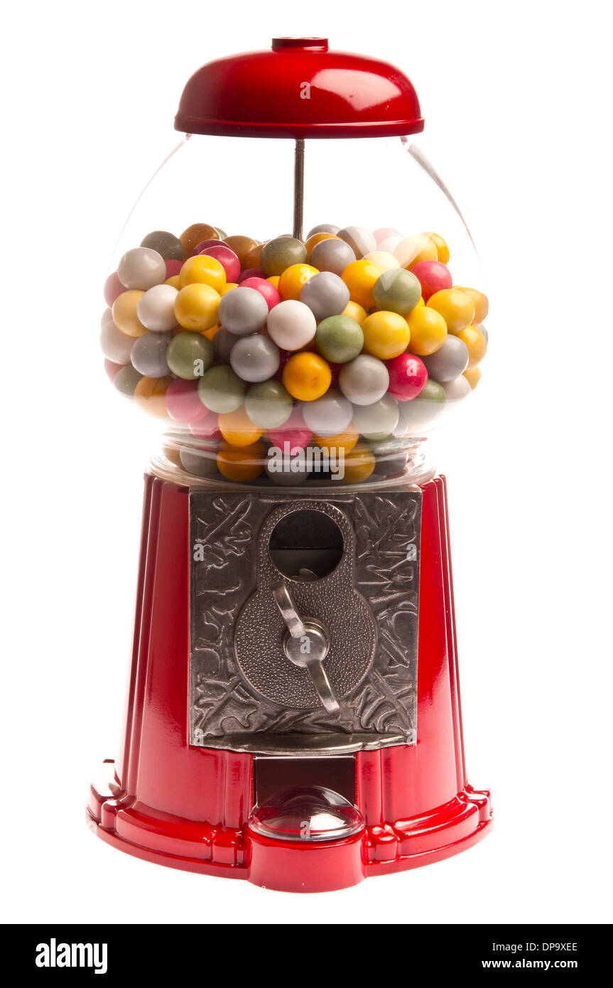 Retrò gumball machine riempito con bubblegums Foto Stock