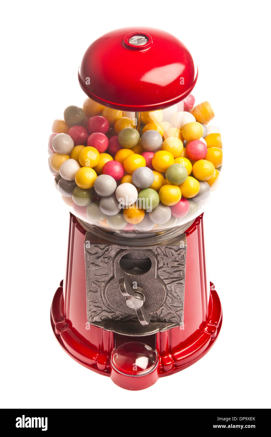 Retrò gumball machine riempito con bubblegums Foto Stock