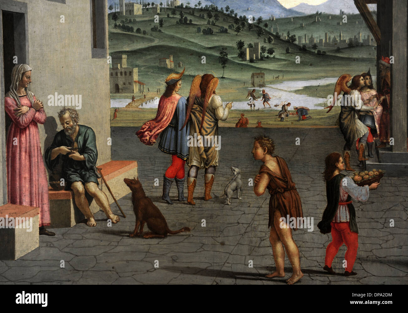 Francesco Granacci (1469-1543). Pittore italiano. La vita del giovane Tobia. Dettaglio. Gemaldegalerie. Berlino. Germania. Foto Stock