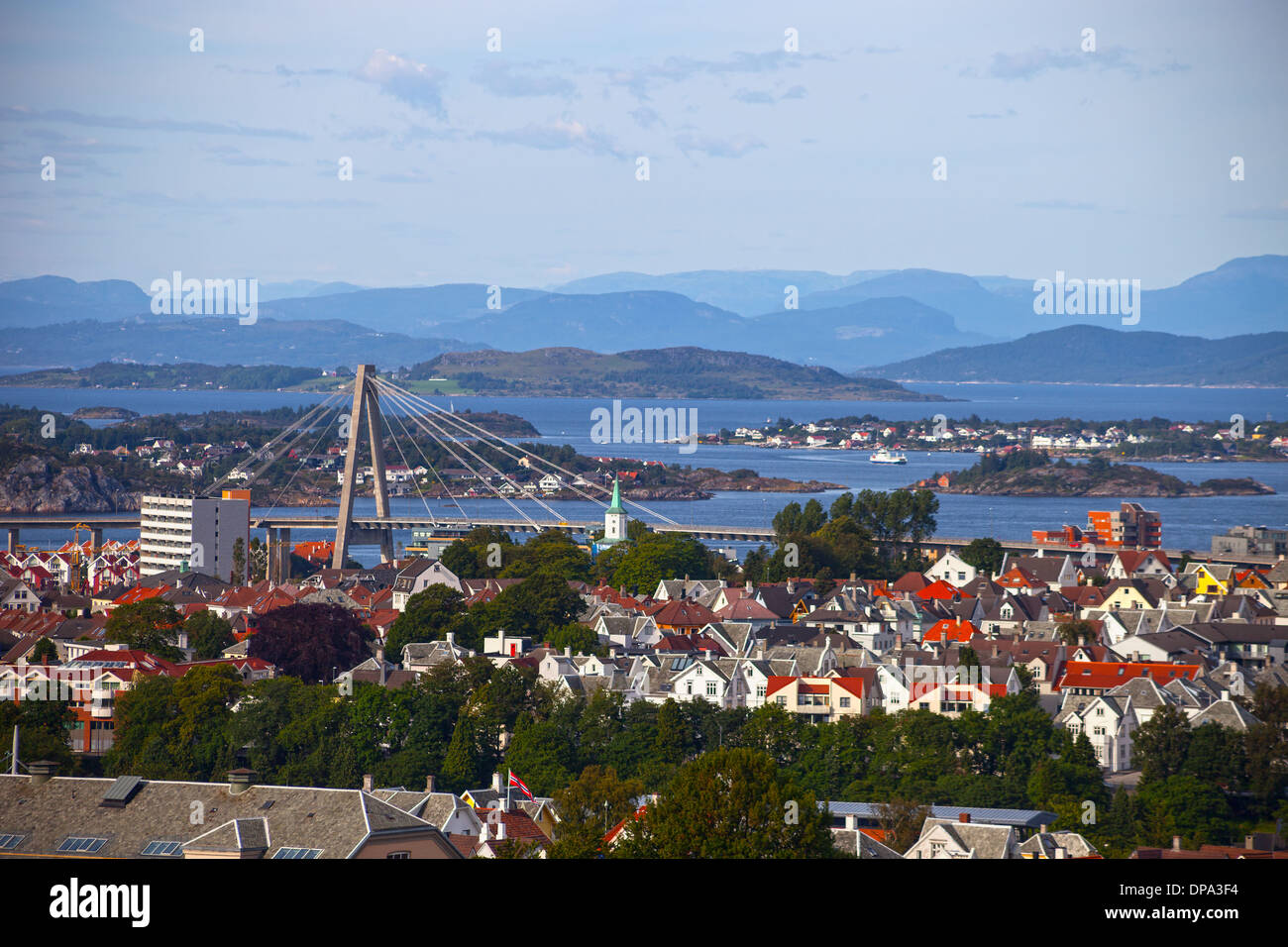 Stavanger, Norvegia - Vista della città dall'alto. Foto Stock